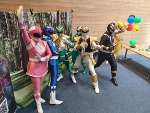 Pink, Blue, Green, White, Yellow, MMPR Green and Black Dino Fury