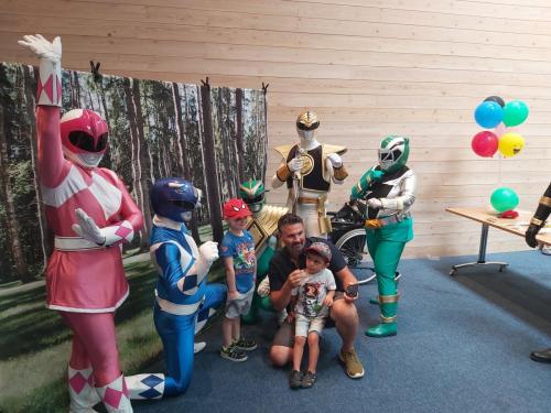 Pink, Blue, Green, White MMPR, and Green Dino Fury